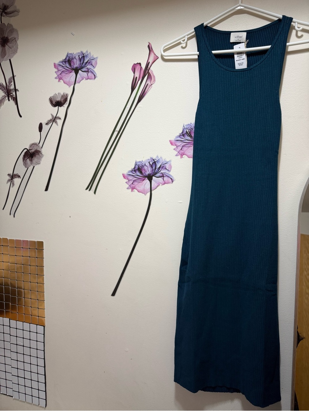 Wilfred Ribbed Tank Midi Dress - Deep Teal